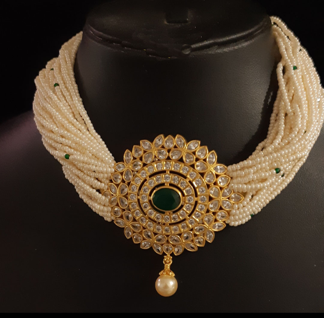 Pure gold pearl necklace hotsell